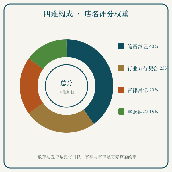 店名四维评分构成比例示意图