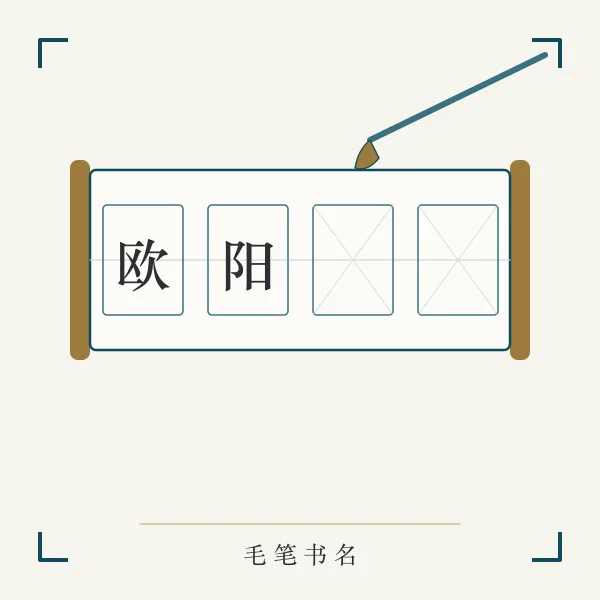 毛笔书写复姓名字主题图