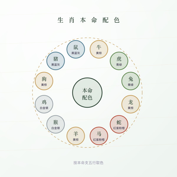 十二生肖本命配色图