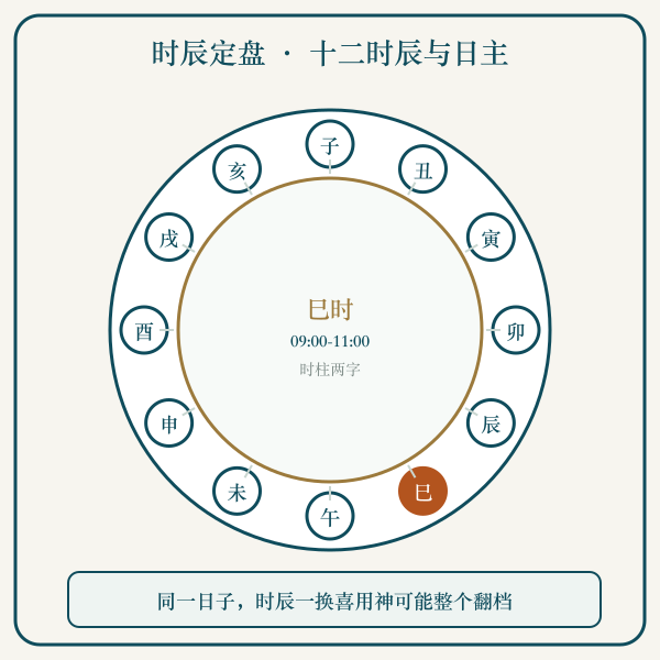 男宝四柱八字与时柱位置示意图
