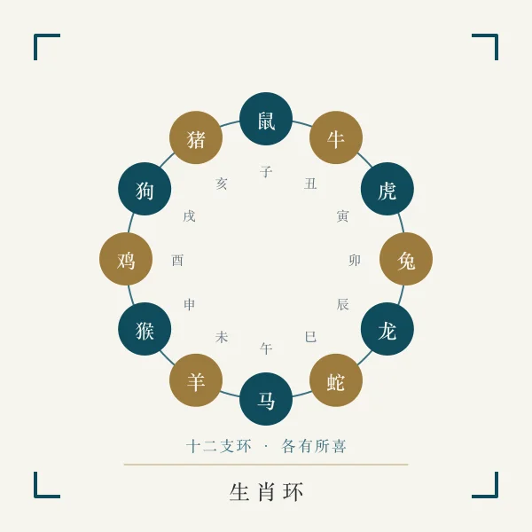 十二生肖环形谱系主题图