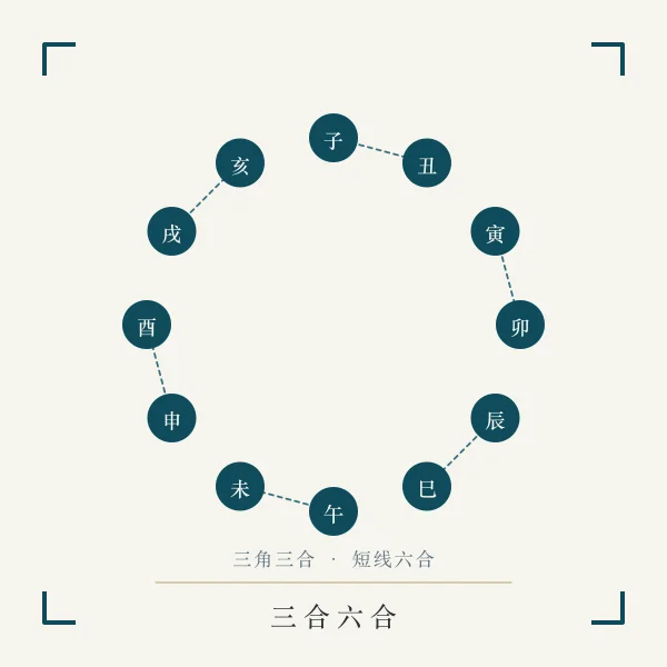 地支三合六合同盘主题图