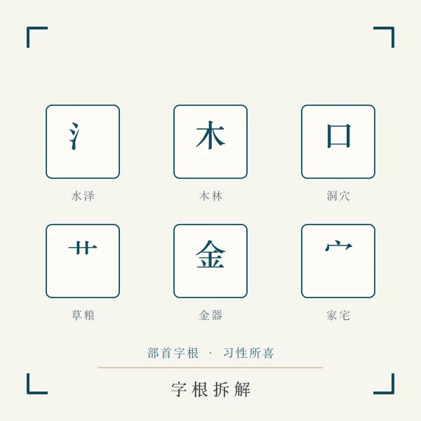名字字根部首拆解主题图