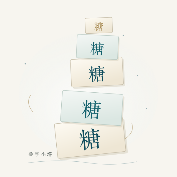 同一个字叠用成塔的小名示意图